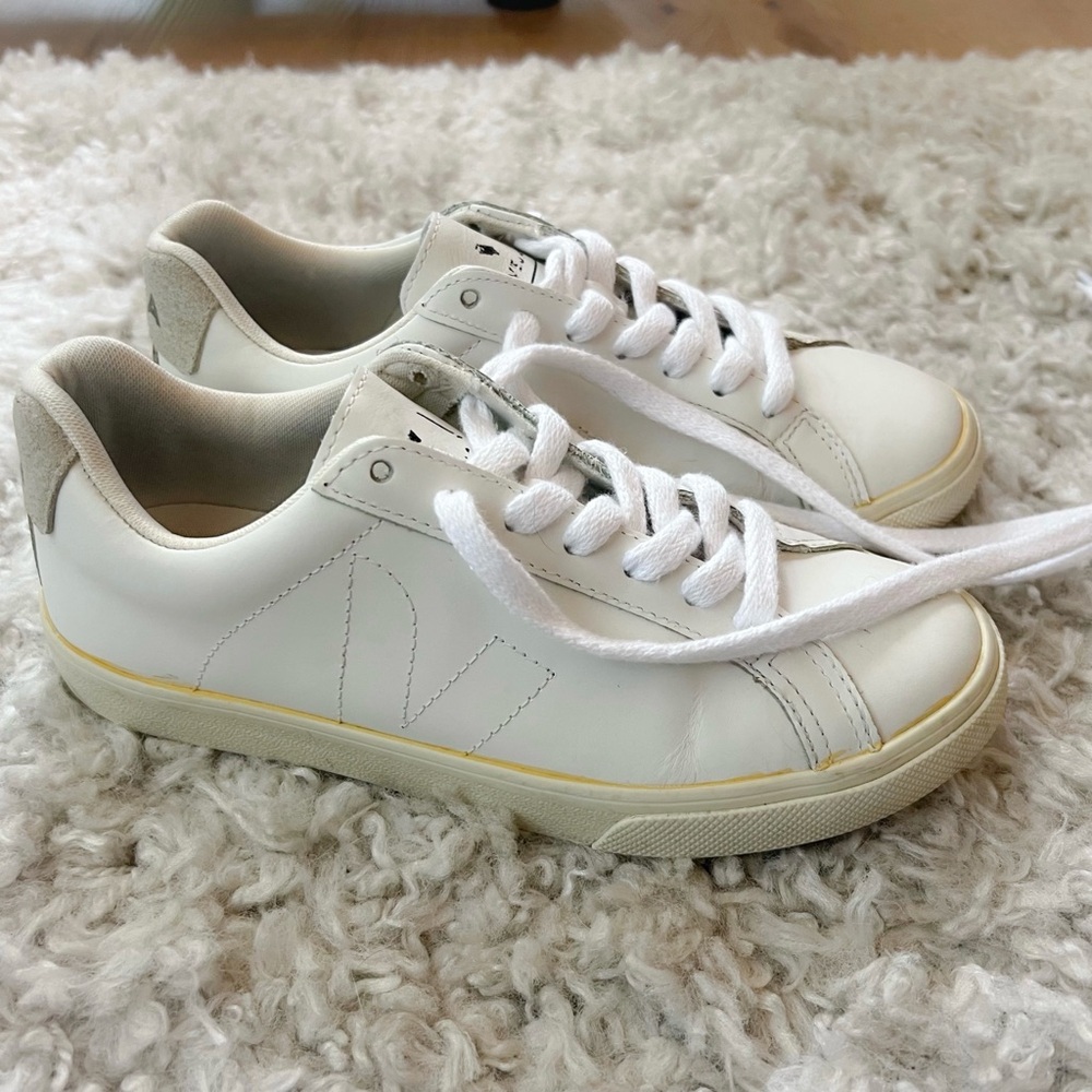 Veja White Leather Esplar Sneakers 5